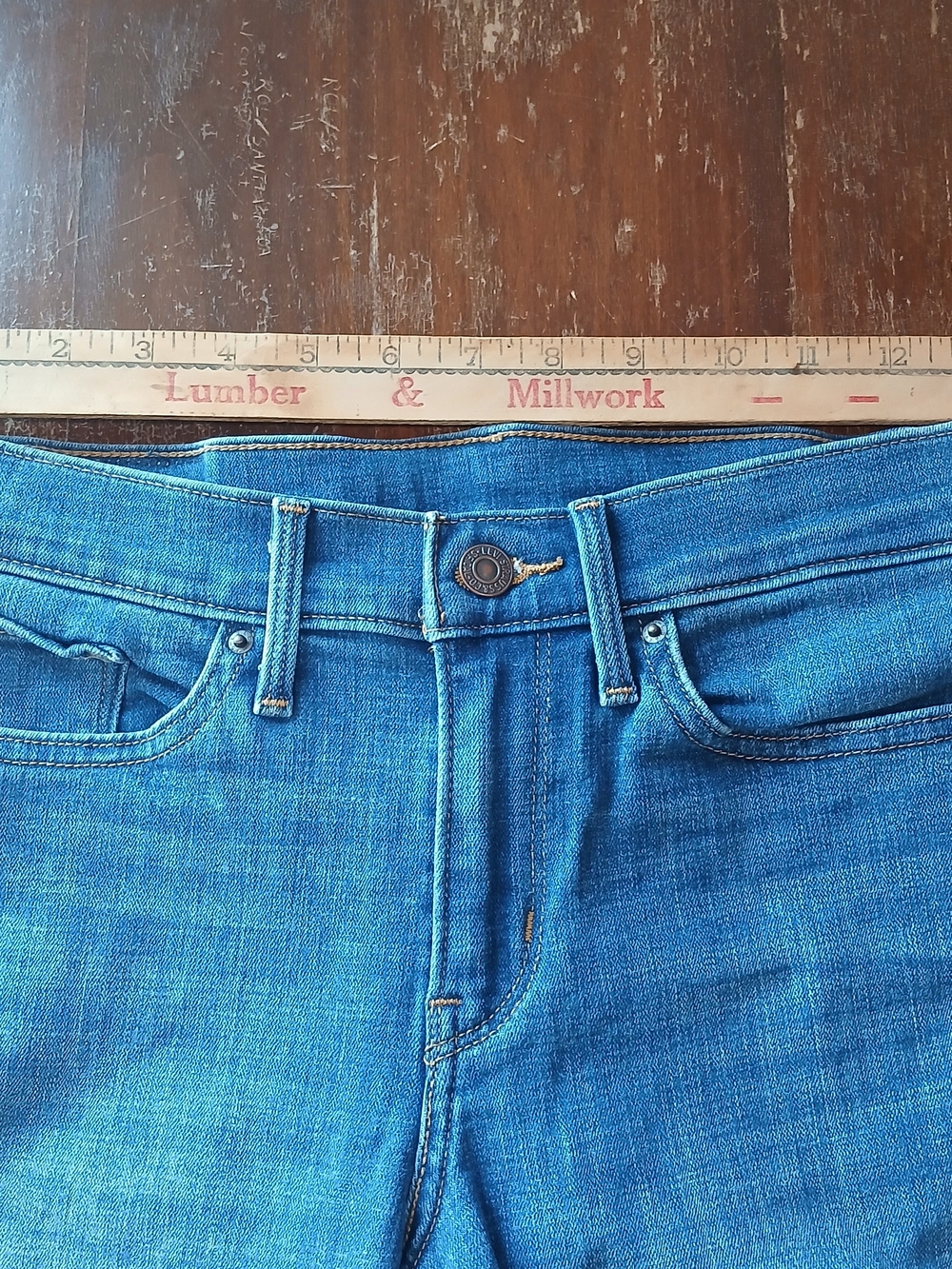 Levi's Bright Blue Denim Bermuda Shorts with Rolled Cuffs - Picture 2 of 8